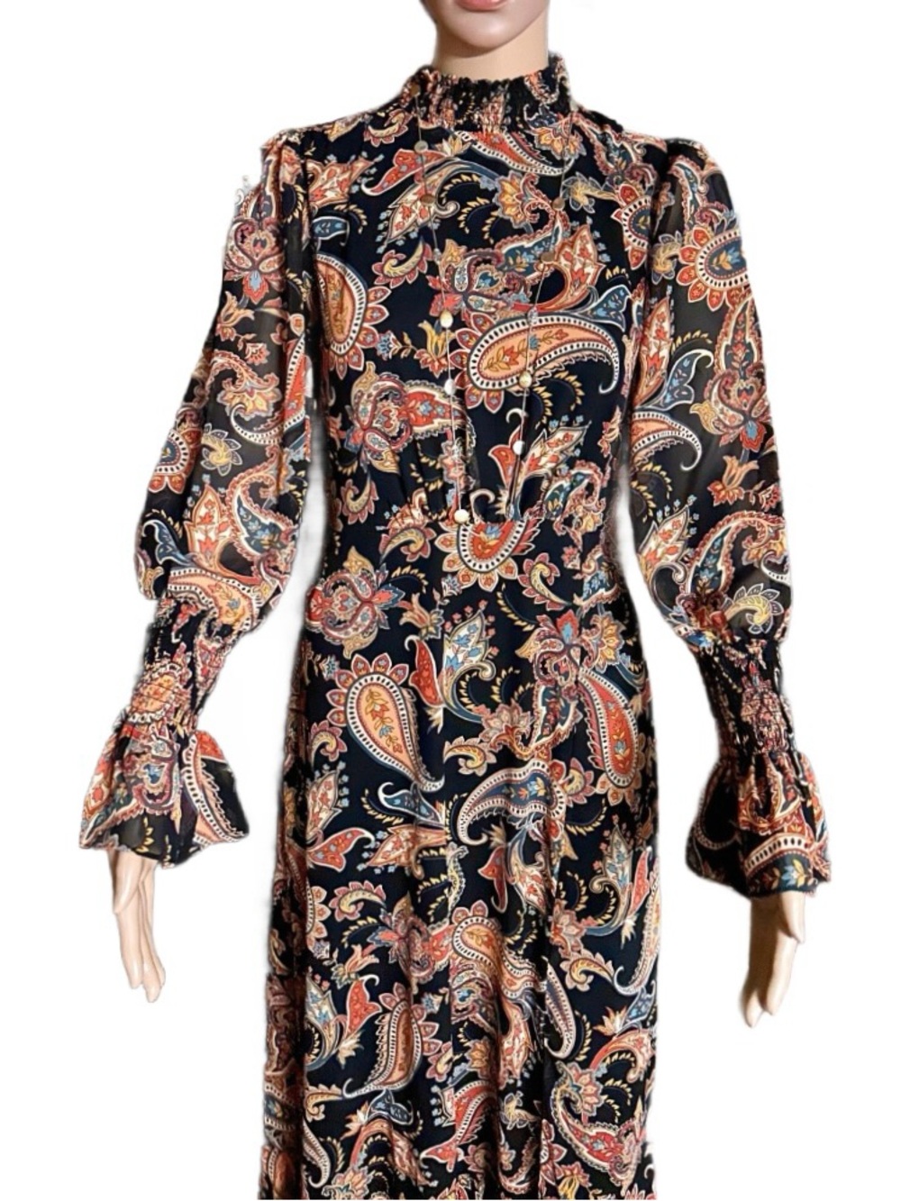 Julia Jordan ~ Size 4 ~ Floral/Paisley ~ Fall Colors ~ Brown/Beige/Yellow Dress - Picture 2 of 16